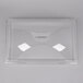 A clear plastic Cambro dome display cover with one side cut off.