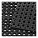 A close up of a black Choice anti-fatigue floor mat with holes.