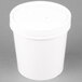 Huhtamaki 71844 White 16 oz. Double-Wall Poly Paper Food Cup with Vented Paper Lid - 250/Case Main Thumbnail 3