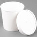 Huhtamaki 71844 White 16 oz. Double-Wall Poly Paper Food Cup with Vented Paper Lid - 250/Case Main Thumbnail 4