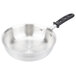 A Vollrath stainless steel saucier pan with a black TriVent handle.