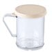 Tablecraft 166A 10 oz. Polycarbonate Shaker with Beige Lid for Salt & Ground Pepper Main Thumbnail 2