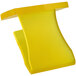 A yellow plastic Lavex toilet bowl clip.