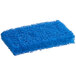 A close-up of a Lavex blue scouring pad.