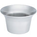 A silver Vollrath double wall bowl with a white background.