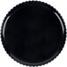 A black polycarbonate plate with scalloped edges.
