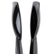 A close-up of Cambro black plastic tongs with an easy-grasp handle.