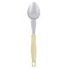 Vollrath 6414050 Jacob's Pride 14" Heavy-Duty Solid Basting Spoon with Yellow Ergo Grip Handle Main Thumbnail 3