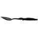 A black Vollrath slotted spoon with a long handle.