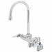 T&S B-0342 Wall Mounted Pantry Faucet with Adjustable Centers, 5 1/2" Rigid Gooseneck, and Integral Stops Main Thumbnail 1