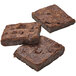 A Sweet Sam's chocolate chunk brownie cut into three squares on a counter.