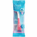 A pink and white Gillette Venus Sensitive razor in a package.