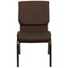 Flash Furniture XU-CH-60096-BN-GG Brown 18 1/2" Wide Church Chair with Gold Vein Frame Main Thumbnail 3