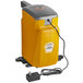 A yellow and grey Heinz Keystone countertop pump dispenser with a black cord.