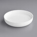 A 70/400 white continuous thread dome lid with foam liner on a gray surface.