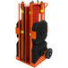 An orange and black Ideal Warehouse portable safety zone barrier system.