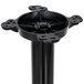 A black metal Lancaster Table & Seating bar height table base with a round column and cross pole.