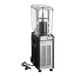 A single-bowl refrigerated beverage dispenser with a clear container and a black and silver base.