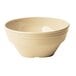 A beige Cambro polycarbonate bowl with a handle.