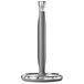 An OXO stainless steel paper towel holder on a white background.