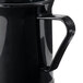 A black Cambro polycarbonate mug with a handle.