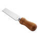 An Acopa stainless steel cheese knife with a dark wood handle.