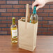2 Bottle Customizable Paper Wine Bag with Handle - 250/Case Main Thumbnail 5