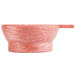 A red polyethylene bowl with a handle.