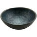 A black cheforward melamine bowl with speckled surface.