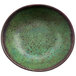 A green and brown speckled cheforward melamine bowl.