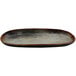 A cheforward woven melamine rectangular platter with a brown and black design.