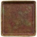 A cheforward by GET Savor 4" square melamine plate with a speckled brown and green surface.