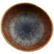 A cheforward melamine bowl with a brown and blue speckled design.
