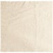 A flat-packed white linen-feel dinner napkin with a square patterned border.