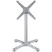 A silver FLAT Tech aluminum table base with an x-shaped stand.