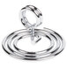 An American Metalcraft chrome swirl base card holder with a circle design.