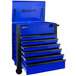 A blue Homak Pro Series service cart with black drawers.