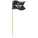 A customizable medium black and white flag on a wooden toothpick.