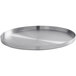 An American Metalcraft stainless steel plate with a circular surface.