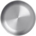 An American Metalcraft satin stainless steel plate with a circular texture.