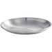 An American Metalcraft satin stainless steel plate with a circular rim.