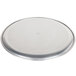 An American Metalcraft silver aluminum circular pizza pan with a round edge.