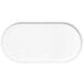 An American Metalcraft white oval graphite serving platter with a white border.