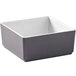 An American Metalcraft Unity square grey and white melamine bowl.