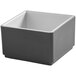 An American Metalcraft square graphite melamine bowl with a white edge.