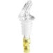 A clear plastic and yellow Choice 3-Ball Measured Liquor Pourer.