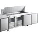 Avantco SS-PT-71M-C 70" 3 Door Mega Top Stainless Steel Refrigerated Sandwich Prep Table with 11 1/2" Cutting Board Main Thumbnail 4