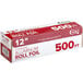 A white box with red text for Choice 12" x 500' Food Service Standard Aluminum Foil Roll.