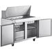 Avantco SS-PT-48M-C 48" 2 Door Mega Top Stainless Steel Refrigerated Sandwich Prep Table with 10 1/2" Cutting Board Main Thumbnail 5