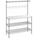 A metal wire shelf with a white plastic top.